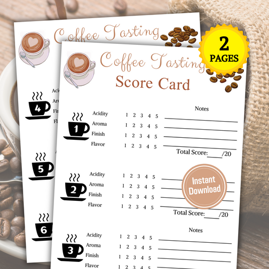 Coffee Tasting Card | Printable Coffee Tasting Scorecard