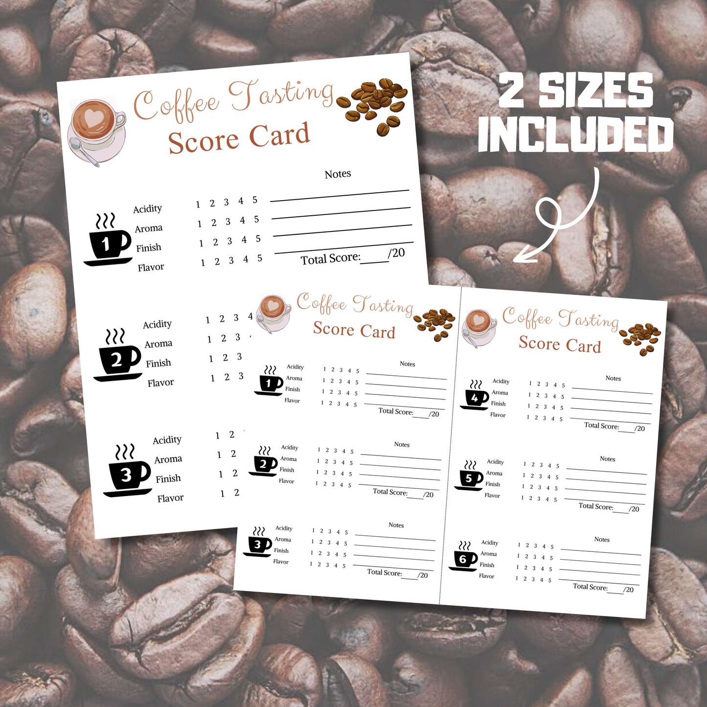 Coffee Tasting Card | Printable Coffee Tasting Scorecard