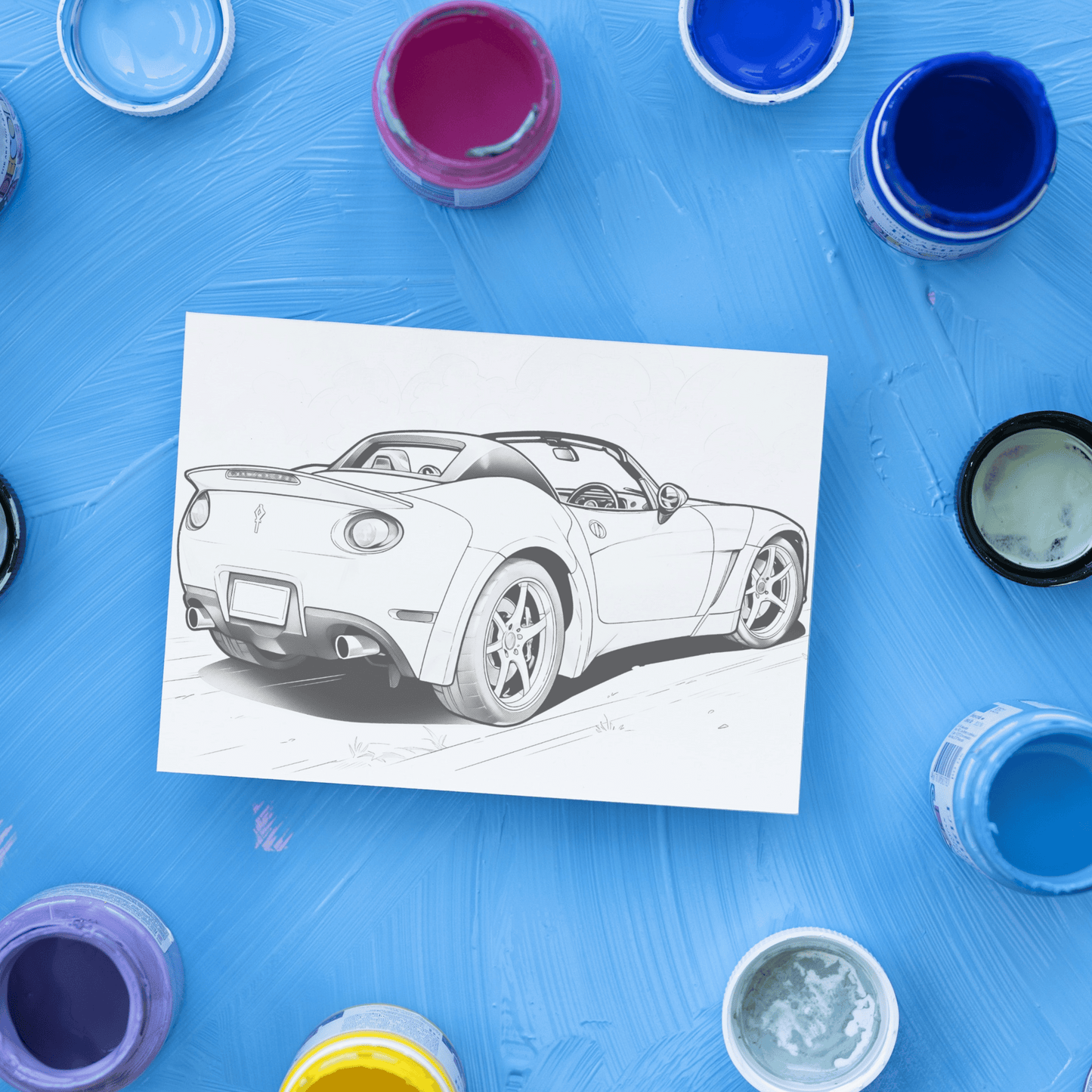 Convertible Car Coloring Book, Perfect Gift for Car Enthusiasts and Coloring Enthusiasts