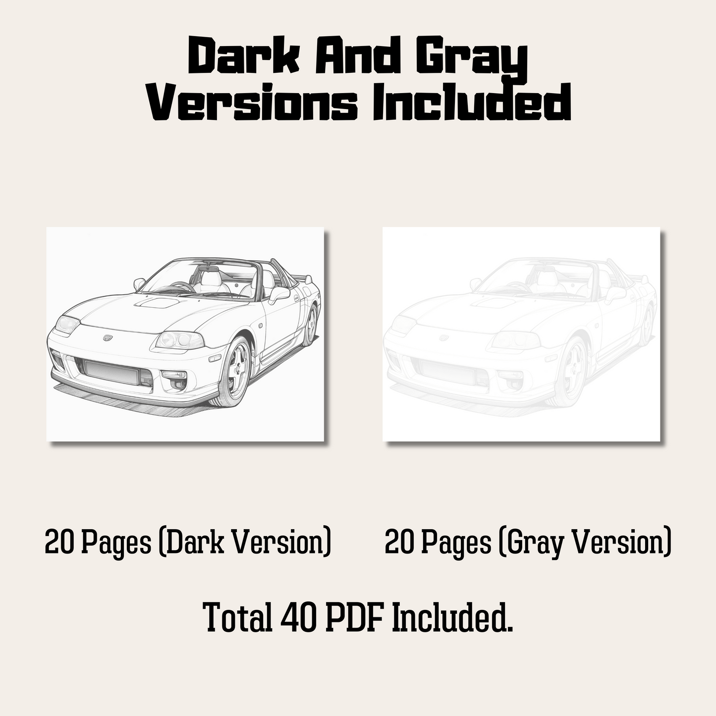 Convertible Car Coloring Book, Perfect Gift for Car Enthusiasts and Coloring Enthusiasts