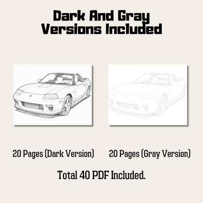 Convertible Car Coloring Book, Perfect Gift for Car Enthusiasts and Coloring Enthusiasts