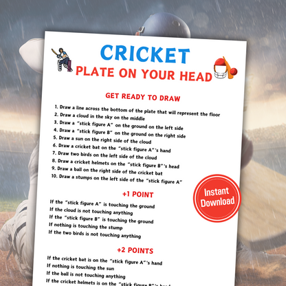 Cricket Plate On Your Head Game | Hilarious Cricket Drawing Game