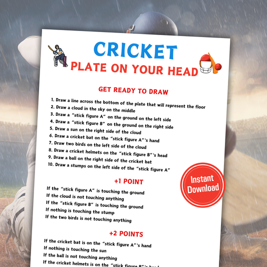 Cricket Plate On Your Head Game | Hilarious Cricket Drawing Game