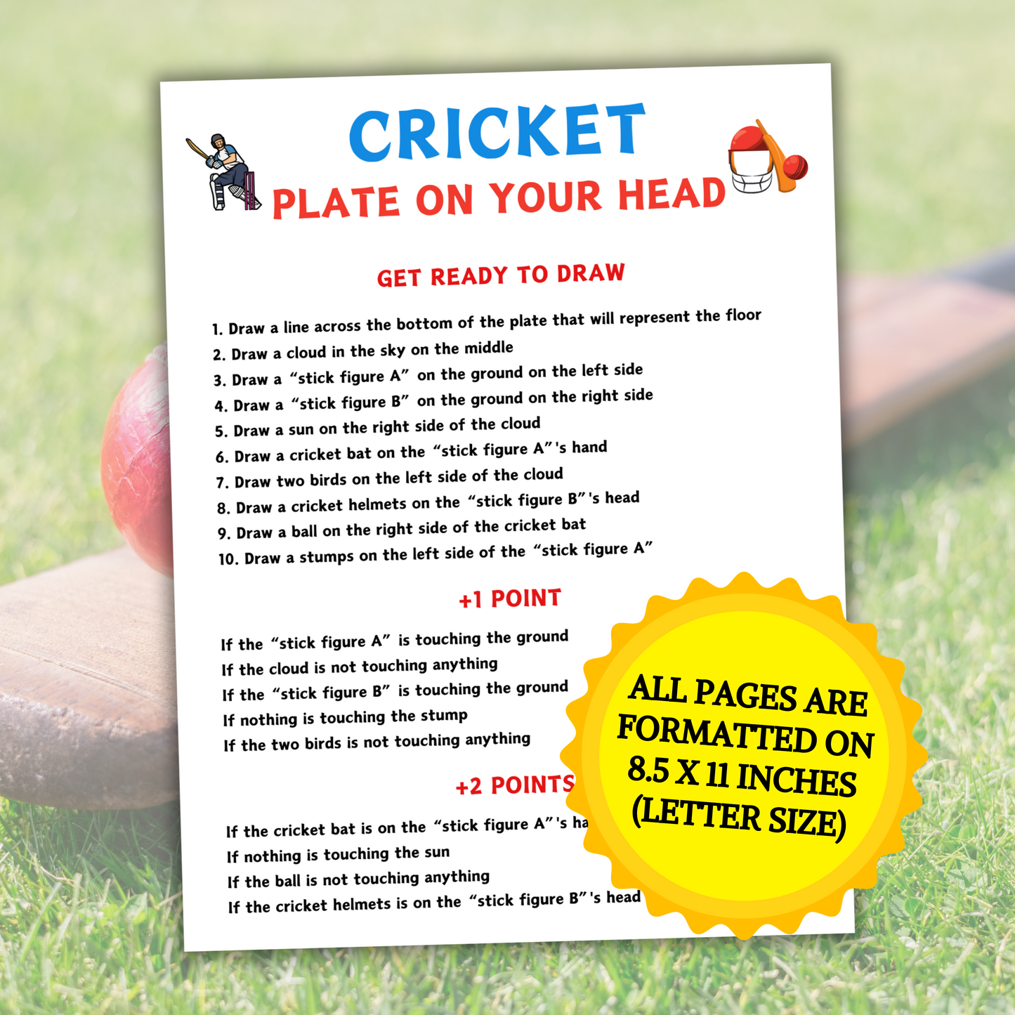 Cricket Plate On Your Head Game | Hilarious Cricket Drawing Game