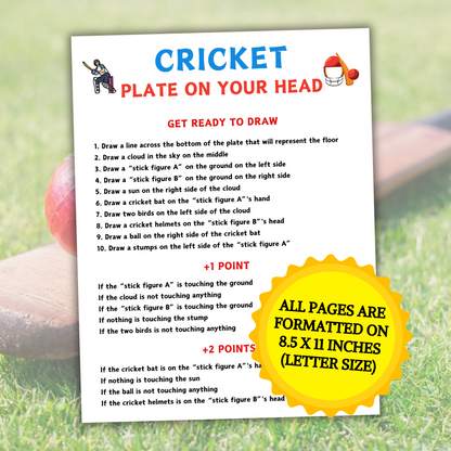 Cricket Plate On Your Head Game | Hilarious Cricket Drawing Game