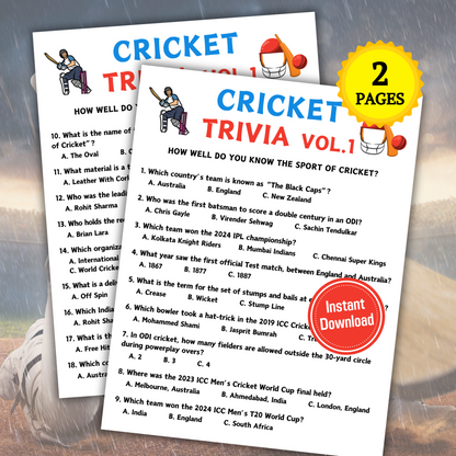 Cricket Trivia Game Vol.1 | Cricket Knowledge Quiz Game