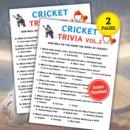 Cricket Trivia Game Vol.2 | Cricket Knowledge Quiz Game