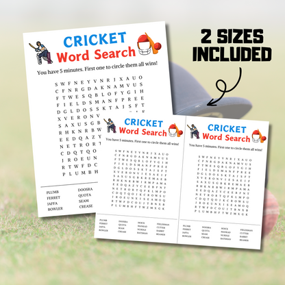 Cricket Word Search Game | Cricket Word Find Game
