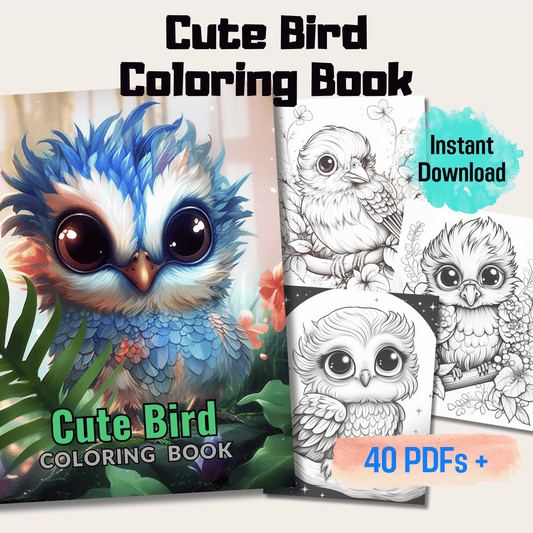 Cute Bird Coloring Book 1: Cute Baby Birds