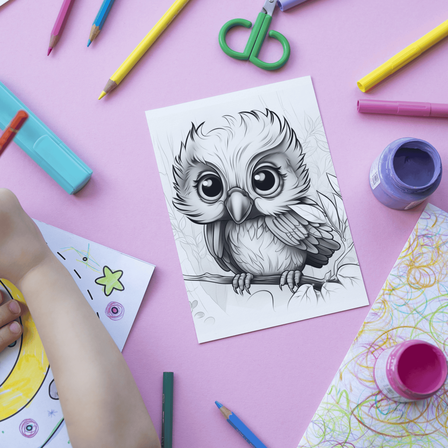 Cute Bird Coloring Book 2: Cute Baby Bird Print Out Demo