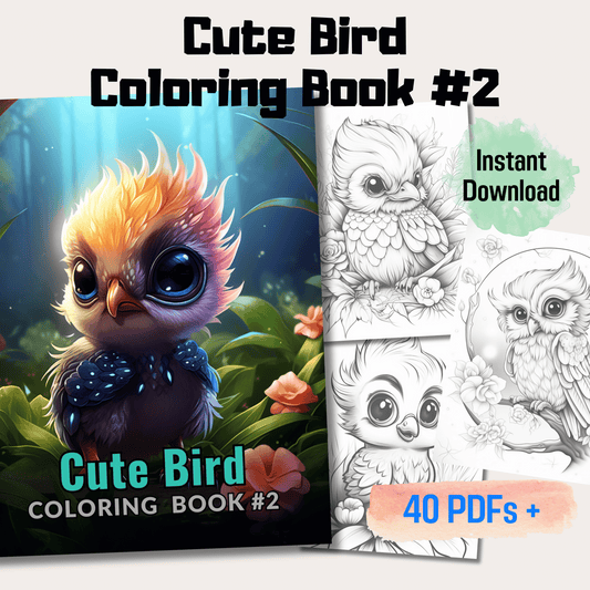 Cute Bird Coloring Book 2: Cute Baby Birds