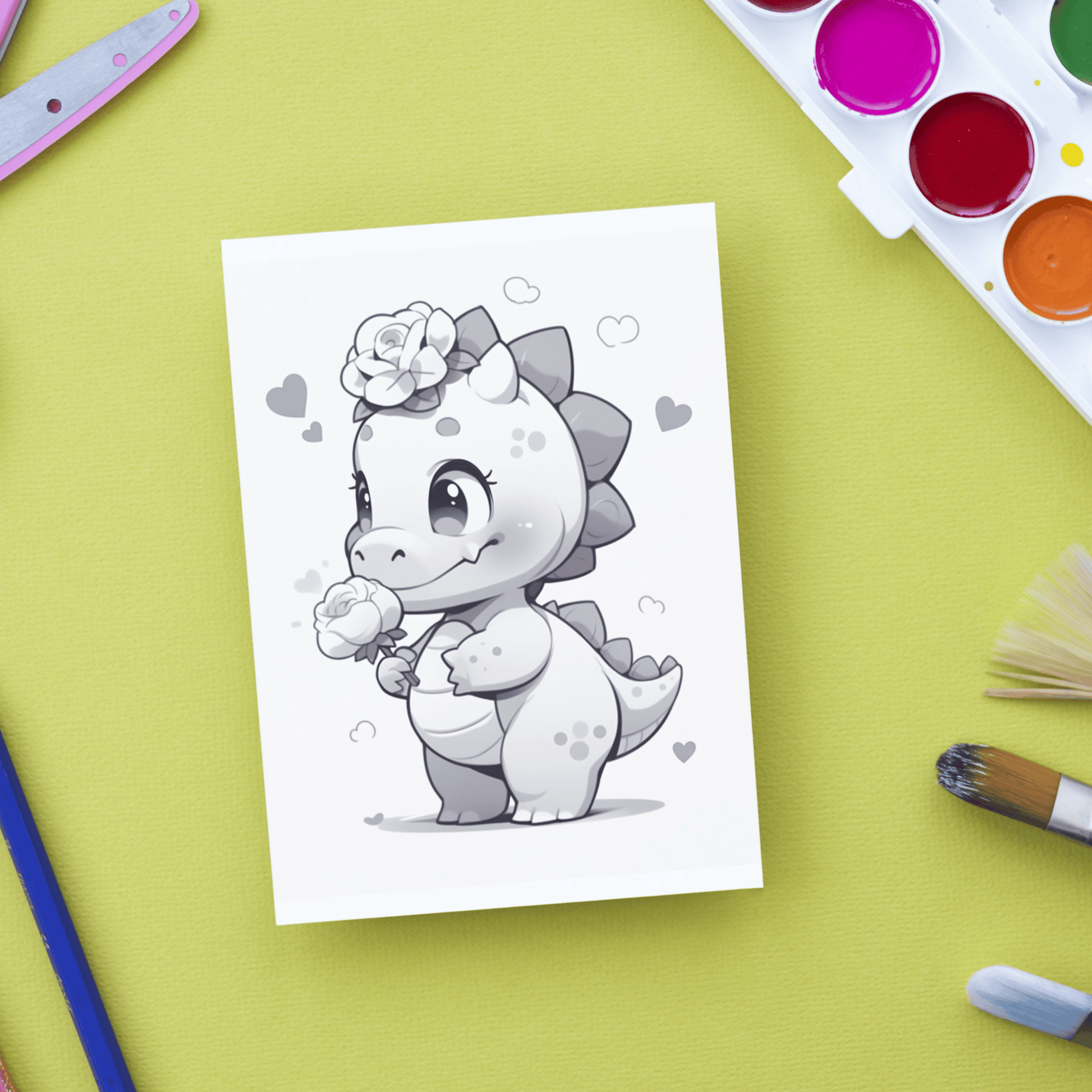 Cute Dinosaur Baby Coloring Book 1: Cute Baby Dinosaur Print Out Demo