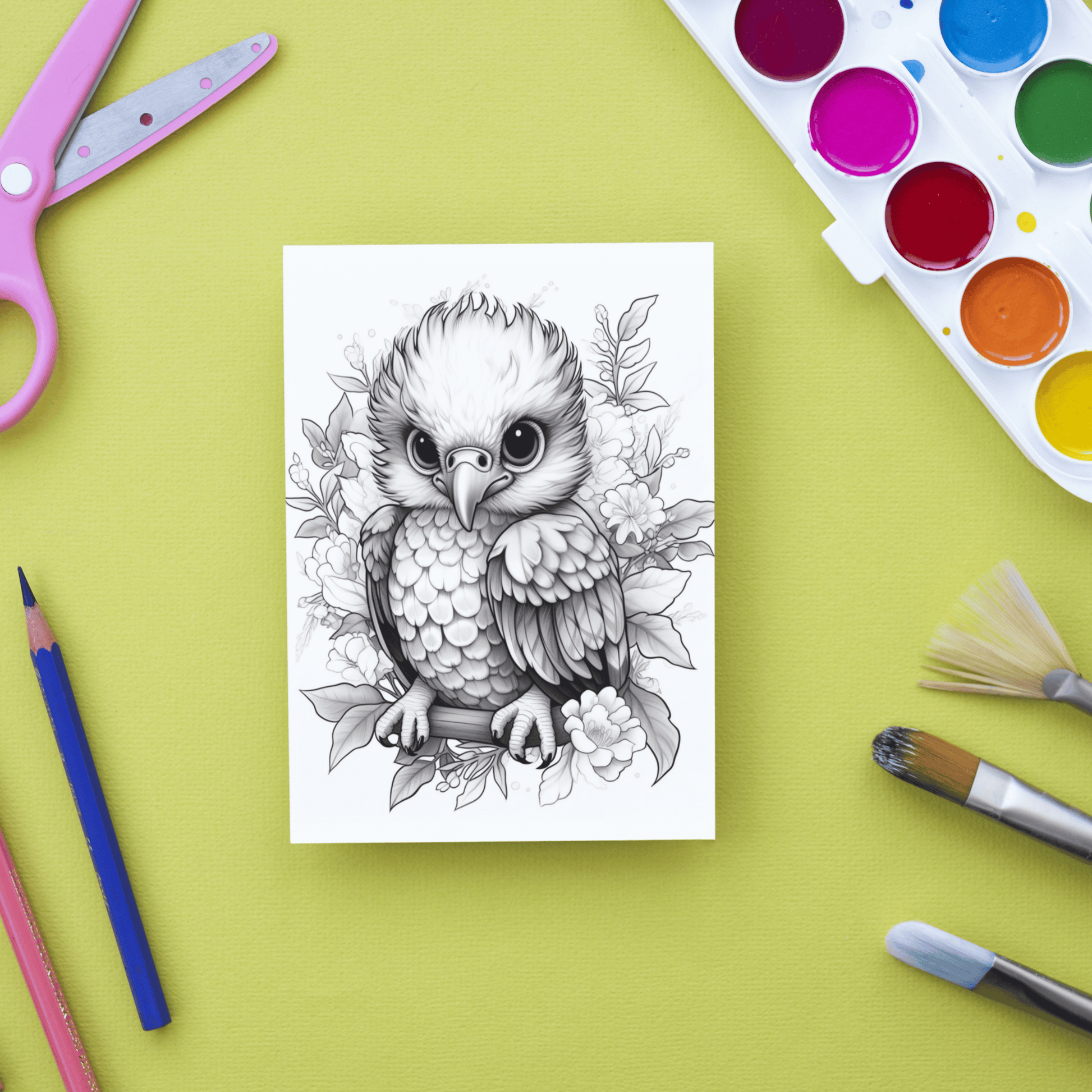 Cute Eagle Coloring Book 1: Cute Baby Eagle Print Out Demo