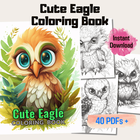 Cute Eagle Coloring Book 1: Cute Baby Eagles