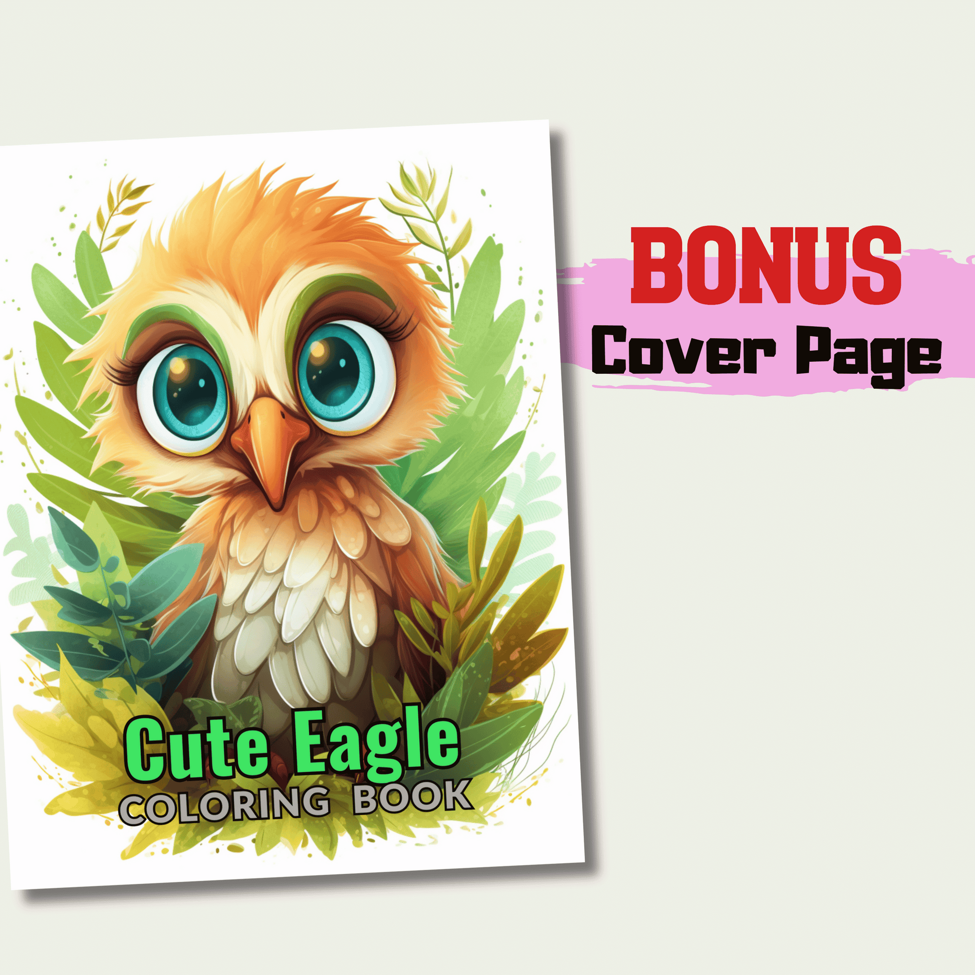 Cute Eagle Coloring Book 1: Cute Baby Eagle Cover Page