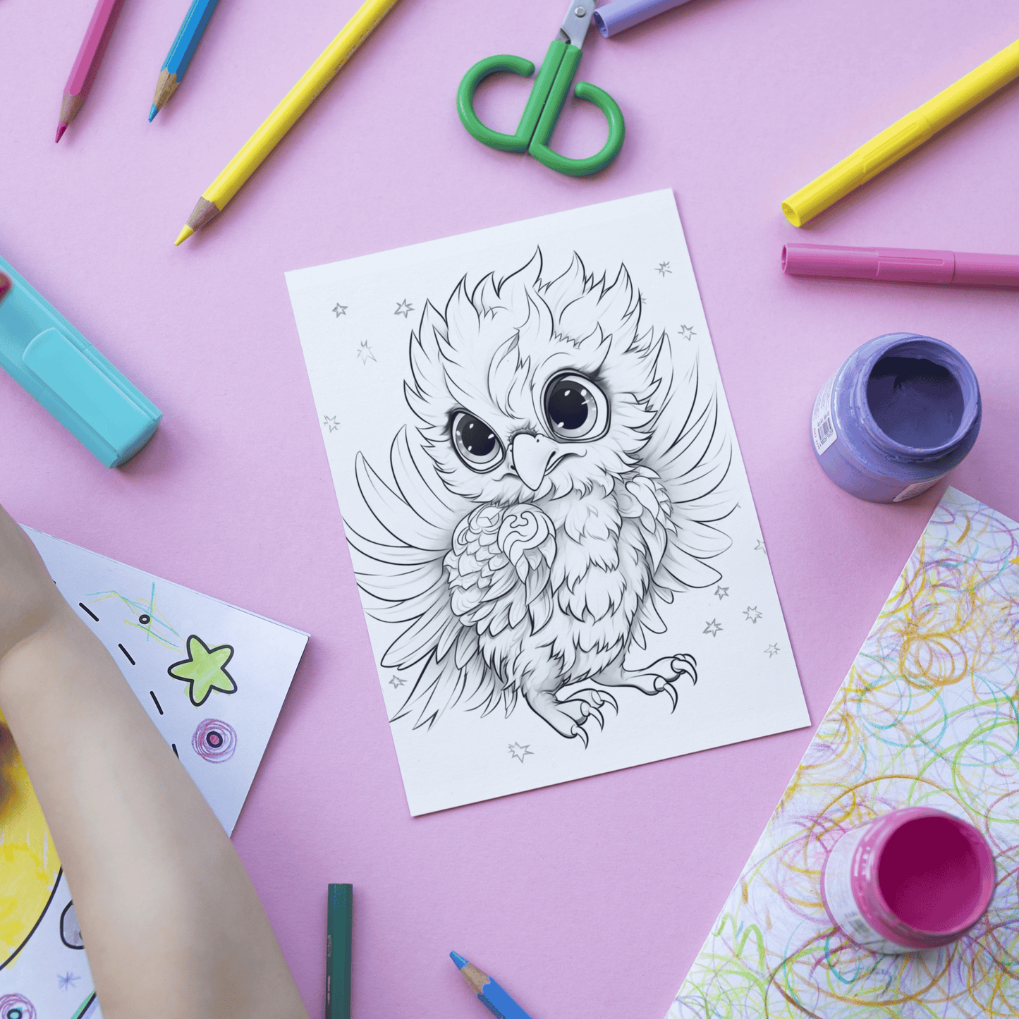 Cute Eagle Coloring Book 2: Cute Baby Eagle Print Out Demo