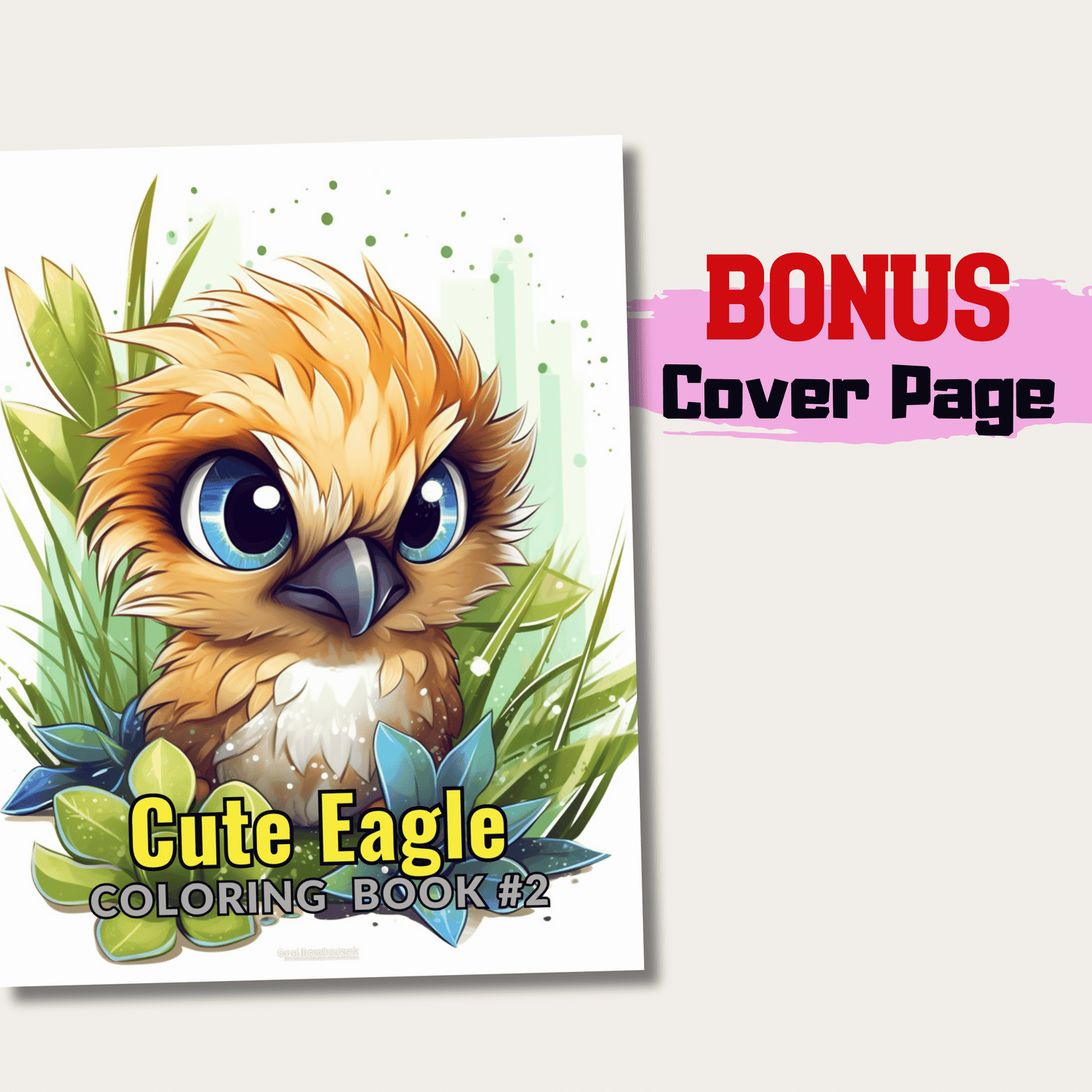 Cute Eagle Coloring Book 2: Cute Baby Eagle Cover Page