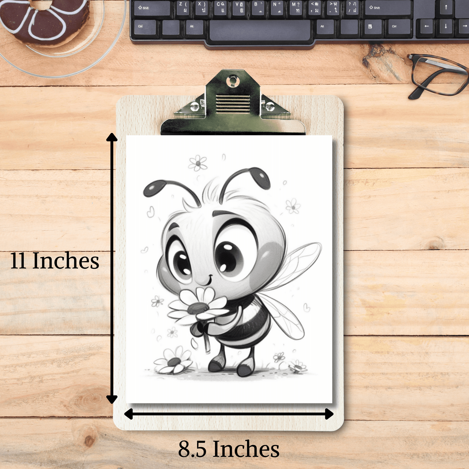 Cute Insect Cartoon Coloring Book 1: Cute Baby Insect Print Out Size Demo