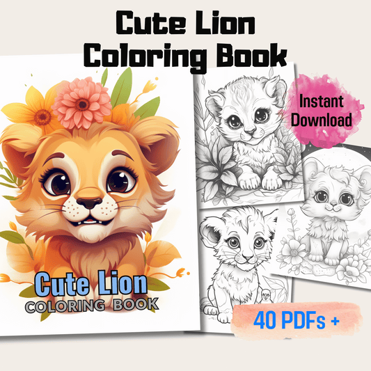 Cute Lion Coloring Book 1: Cute Baby Lions