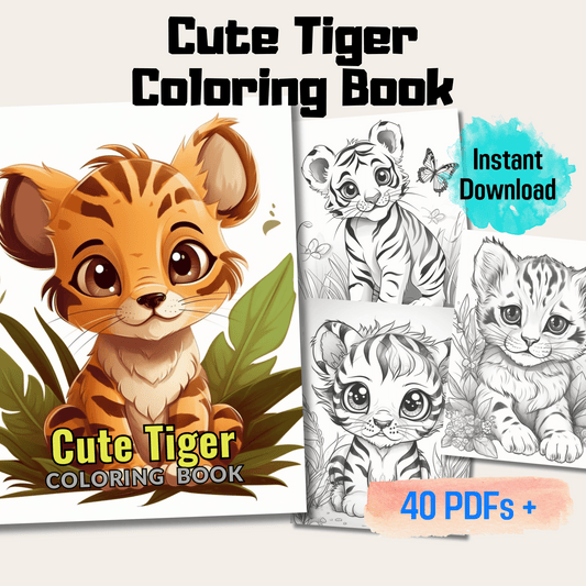 Cute Tiger Coloring Book 1: Cute Baby Tigers