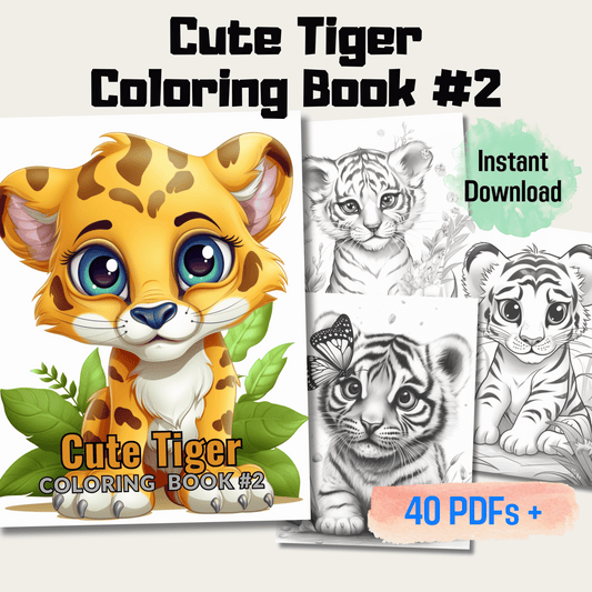 Cute Tiger Coloring Book 2: Cute Baby Tigers