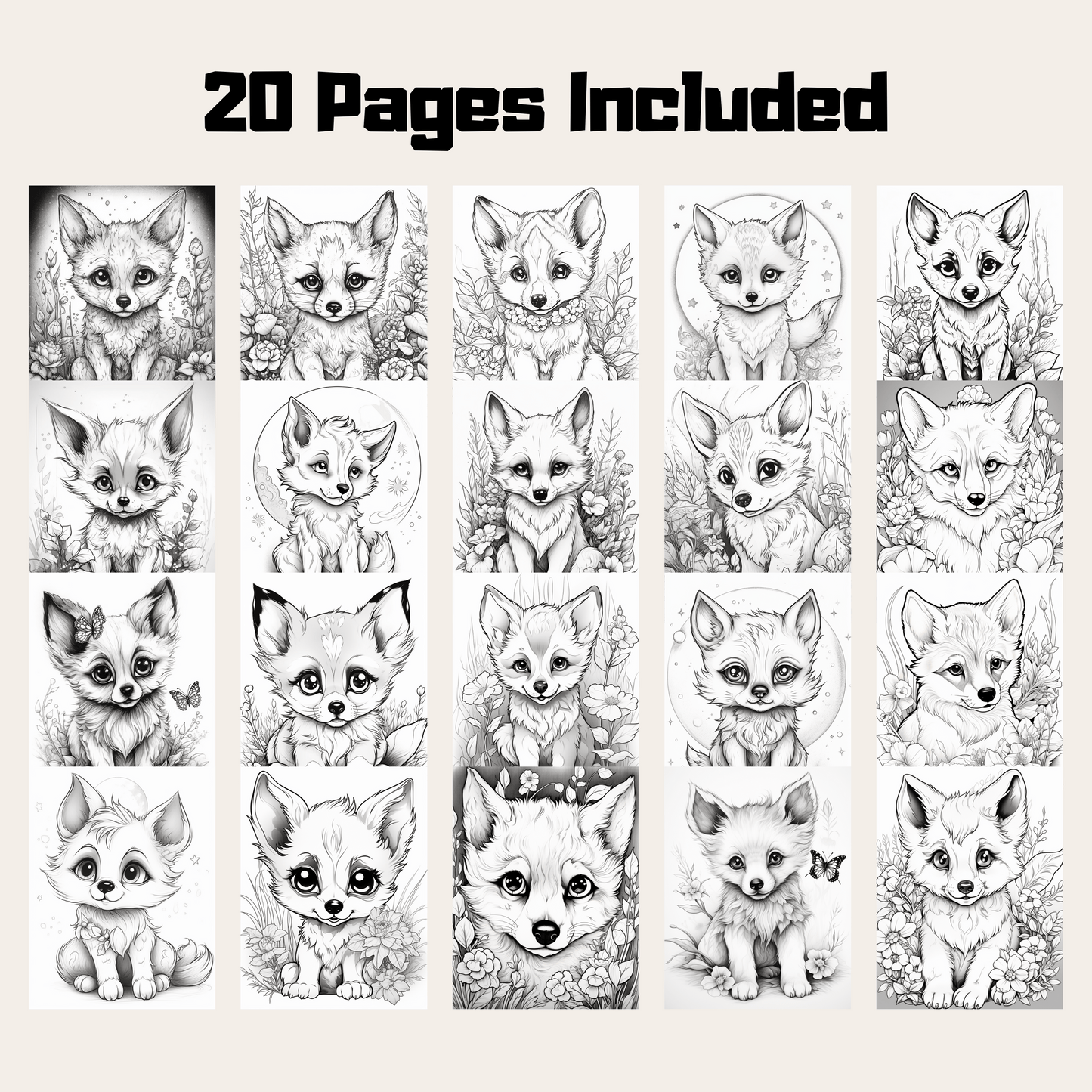 Cute Wolf Coloring Book 2: Cute Baby Wolves 20 Pages Included