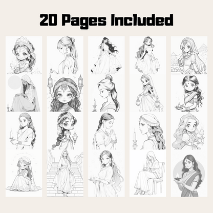 Diwali Coloring Book 1: Diwali 20 Pages Included