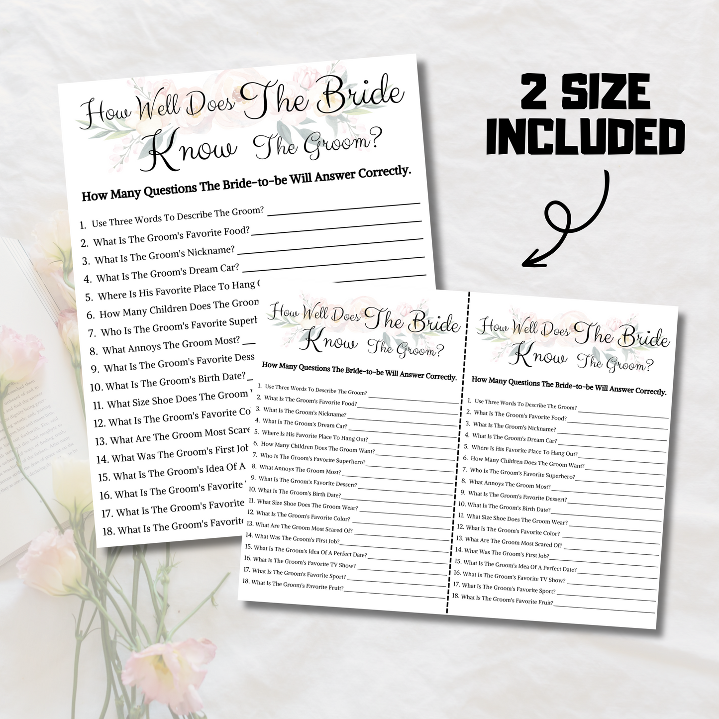 Does The Bride Know The Groom | Printable Wedding Shower Game