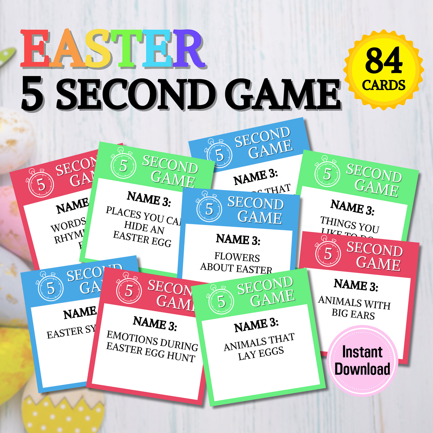 Easter 5 Second Game | Easter Party Game Printable