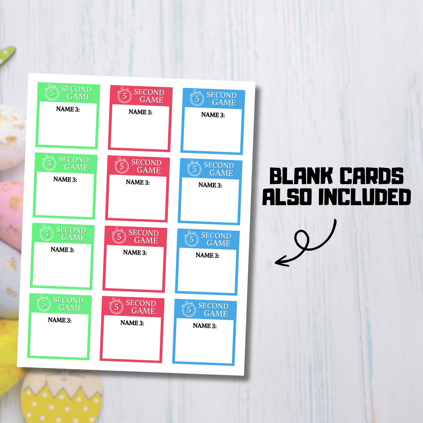 Easter 5 Second Game | Easter Party Game Printable