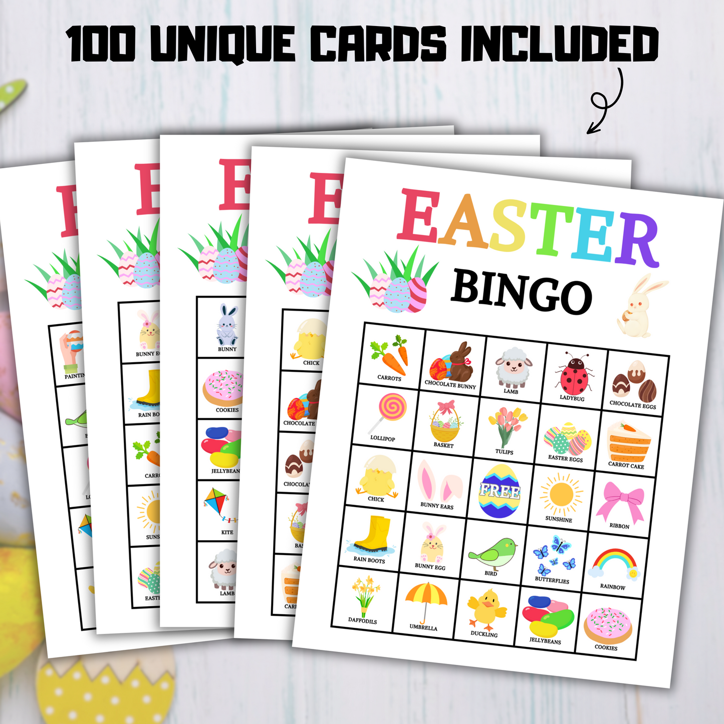 100 Easter Bingo Game | Easter Bingo Board Activity for Kids