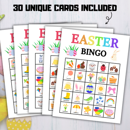 30 Easter Bingo Cards Game | Easter Bingo Game Activity for Kids and Adults