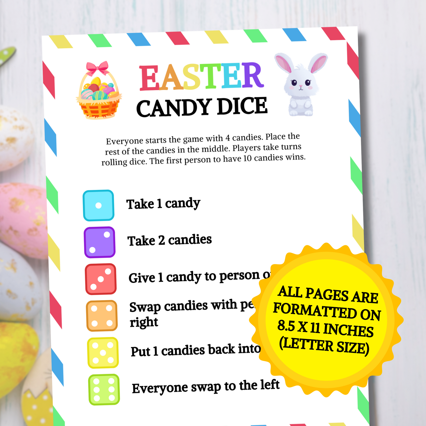 Easter Candy Dice Game | Easter Dice Game for Kids