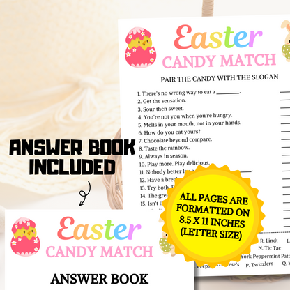 Easter Candy Match Game | Printable Easter Party Candy Game