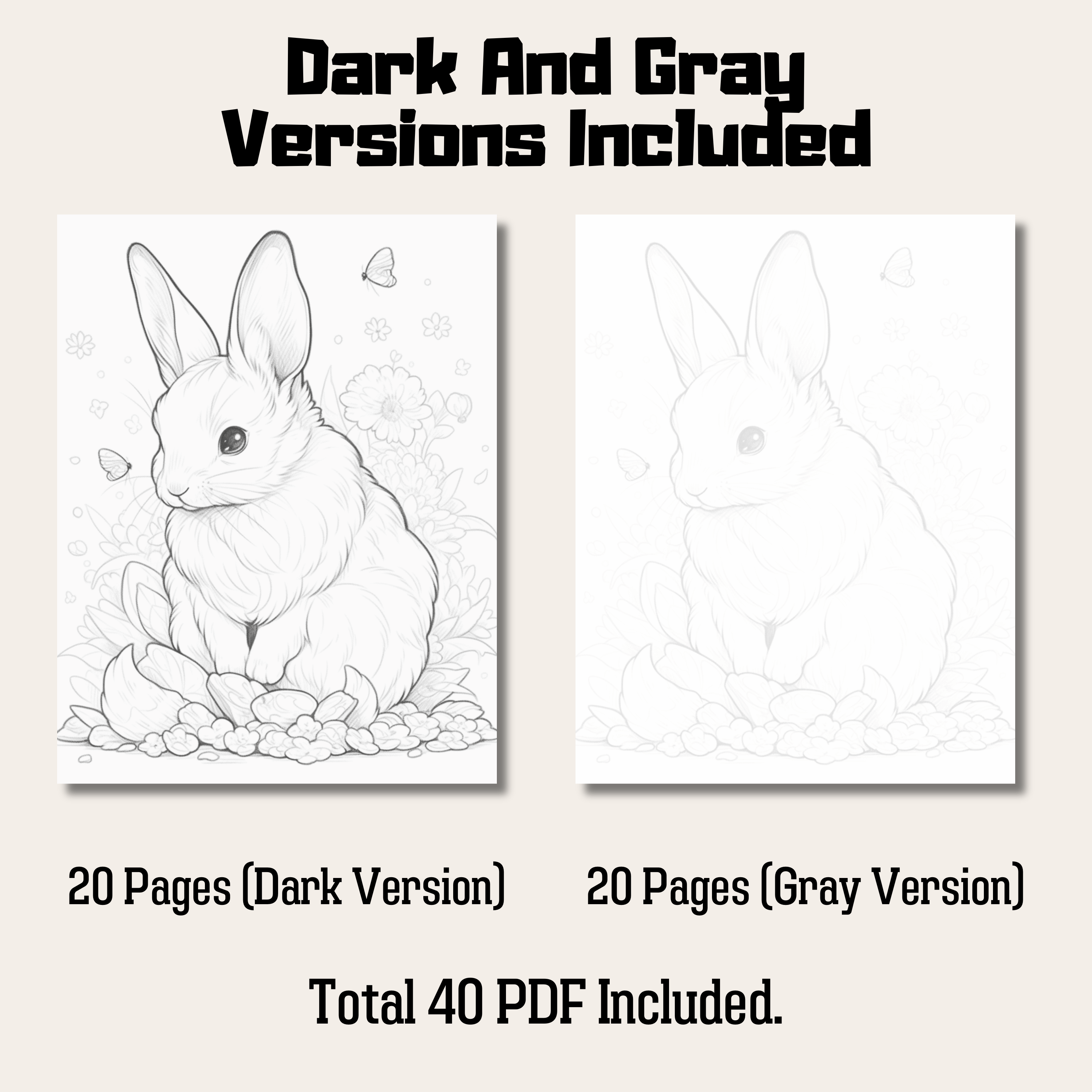 Coloring　For　Easter　Instant　–　Download,　Printable　P　Print　Funny　You　20　Grayscale　Pages　Book,