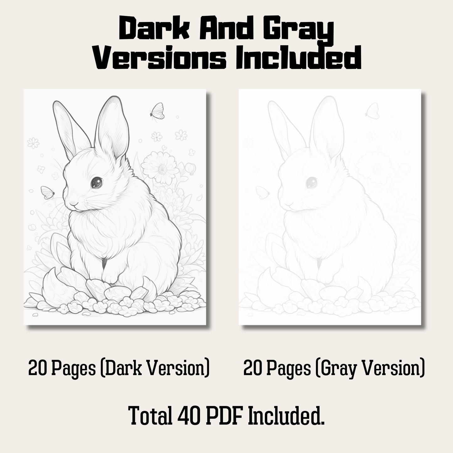 Easter Coloring Book 1: Easter Dark And Gray Versions Demo