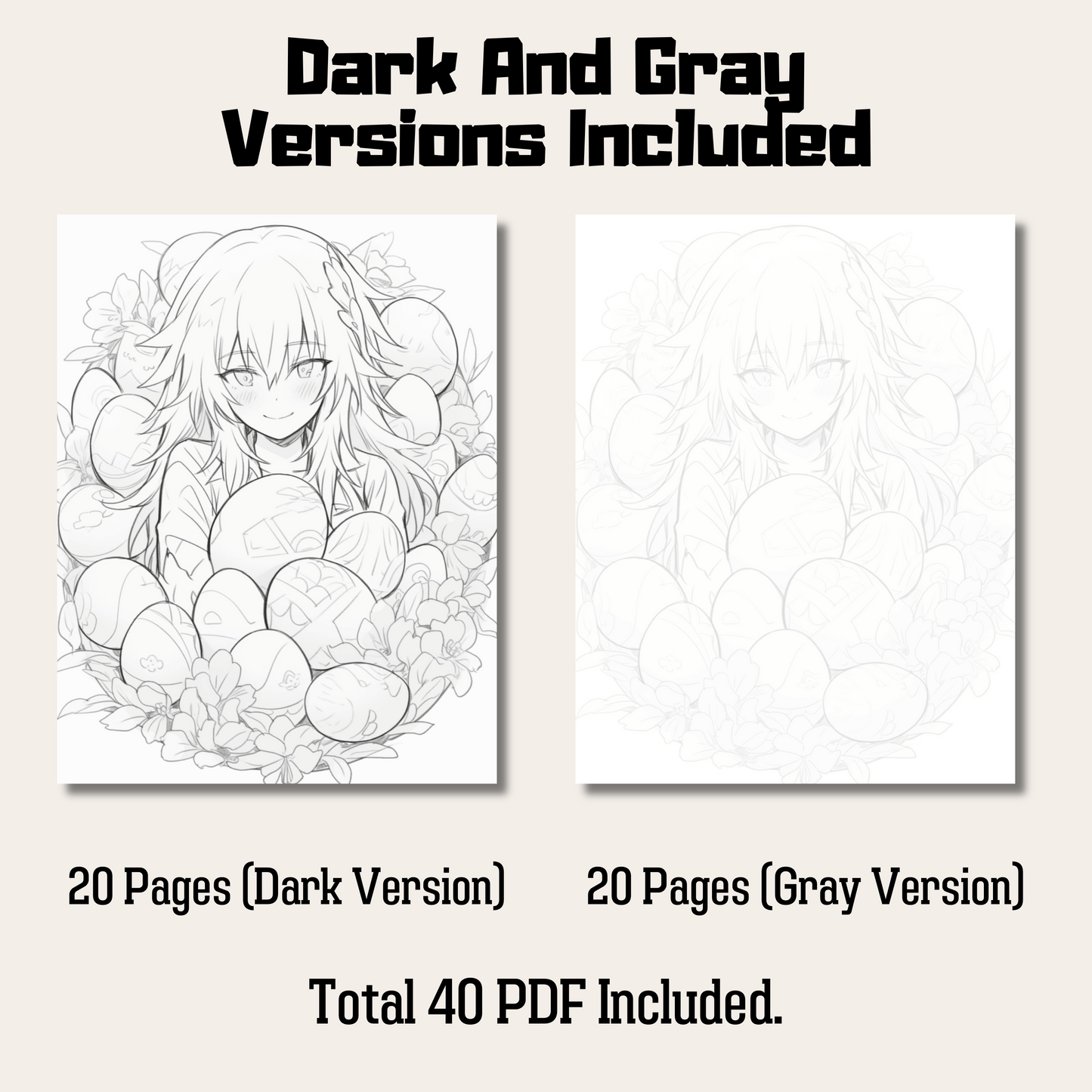 Easter Coloring Book 2: Easter Dark And Gray Versions Demo