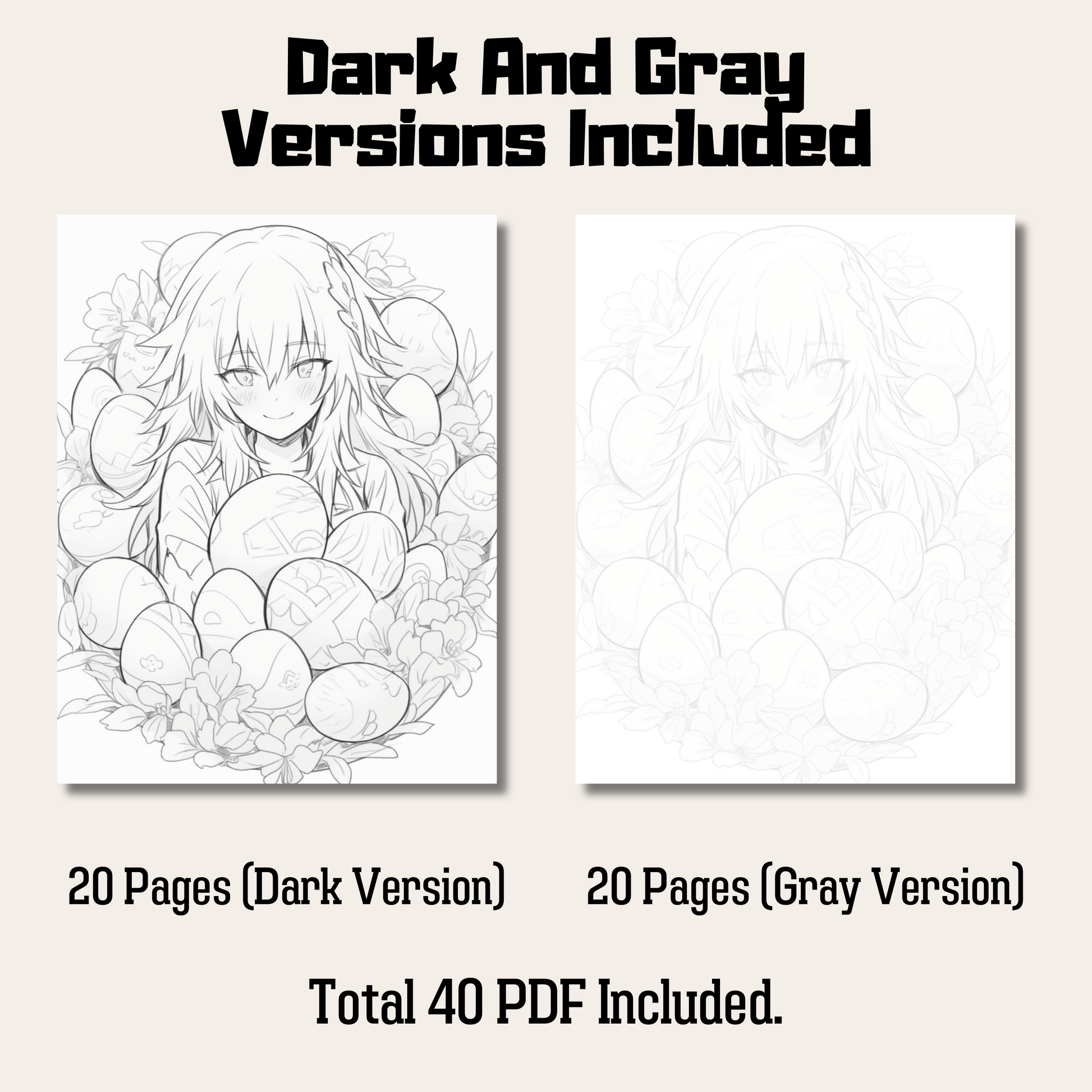 Easter Coloring Book 2: Easter Dark And Gray Versions Demo