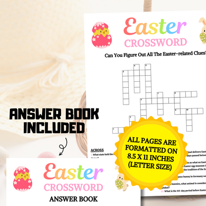 Easter Crossword Game | Printable Easter Party Word Puzzle