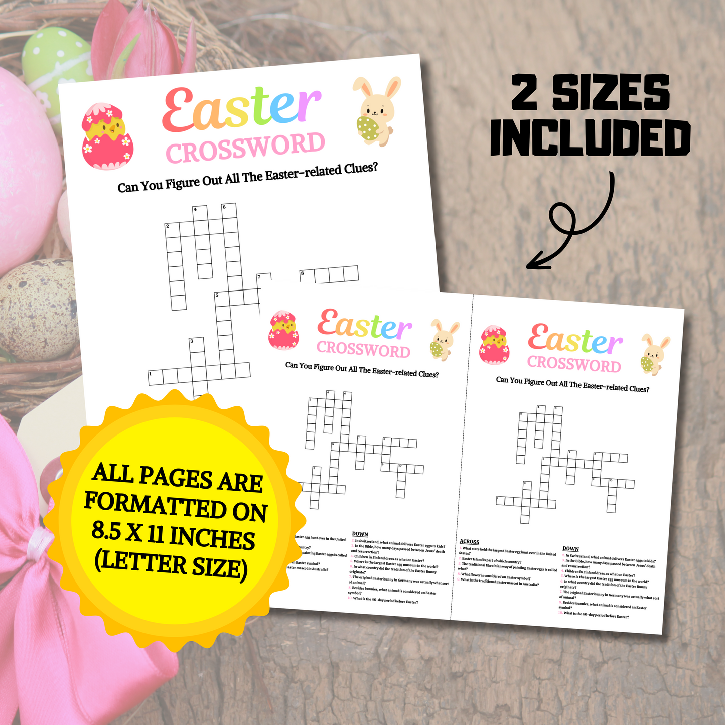 Easter Crossword Game | Printable Easter Party Word Puzzle