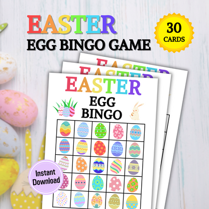 30 Easter Egg Bingo Game | Bingo Easter Classroom Activity