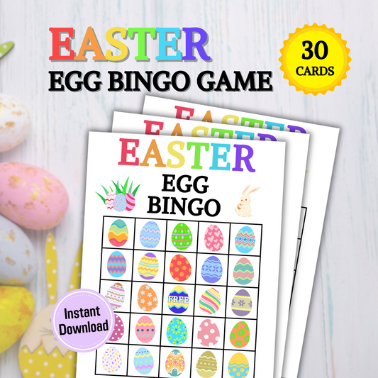 30 Easter Egg Bingo Game | Bingo Easter Classroom Activity