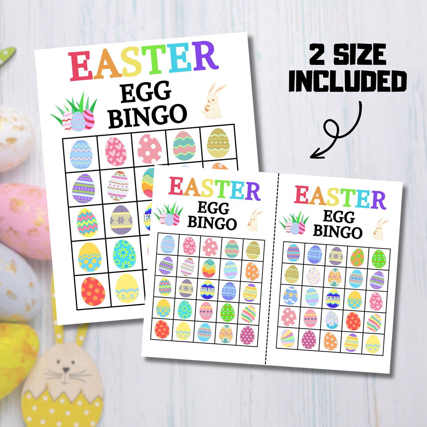 60 Easter Egg Bingo Game | Easter Bingo Boards Activity for All Ages