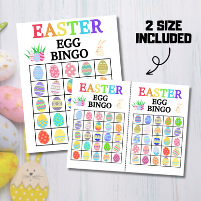 60 Easter Egg Bingo Game | Easter Bingo Boards Activity for All Ages