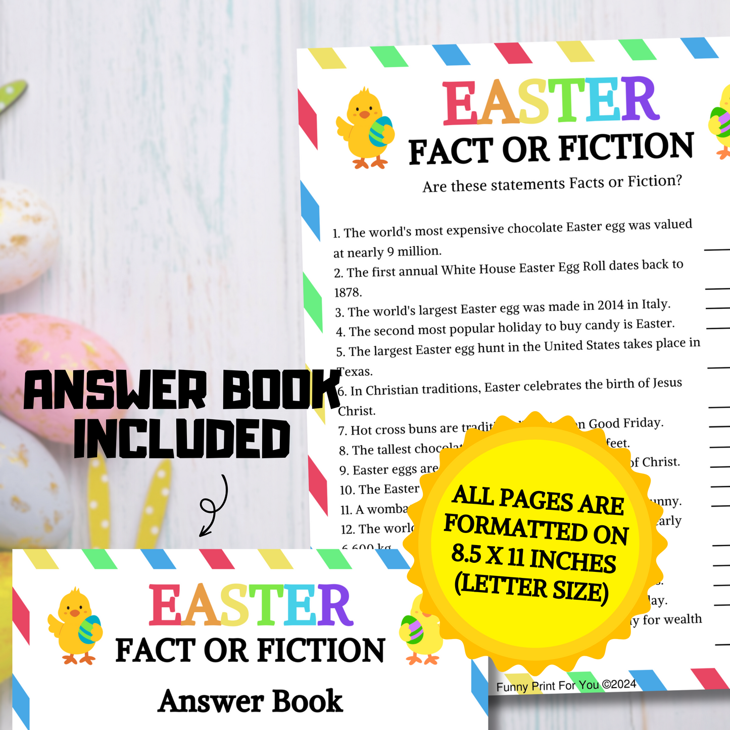 Easter Fact or Fiction Game | Easter True of False Game