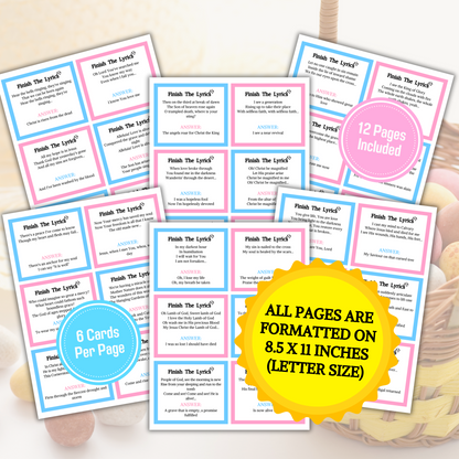 Easter Finish The Lyrics Game | Printable Easter Song Trivia Game