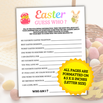 Easter Guess Who Game | Easter Party Who Am I Game