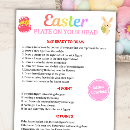 Easter Plate On Your Head Game | Hilarious Easter Drawing Game