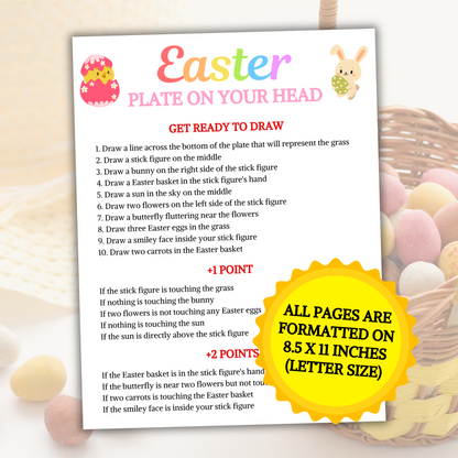 Easter Plate On Your Head Game | Hilarious Easter Drawing Game