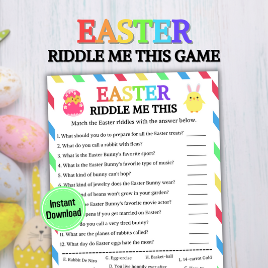 Easter Riddle Me This Game | Easter Riddles Game